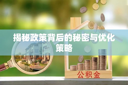 扬中揭秘政策背后的秘密与优化策略